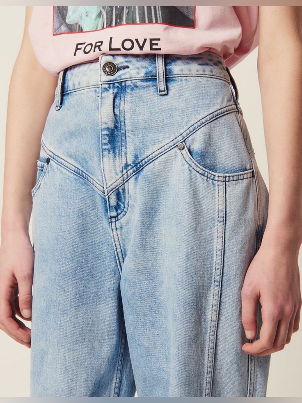 Sandro Light Wash Straight Leg Jean Western Size 4